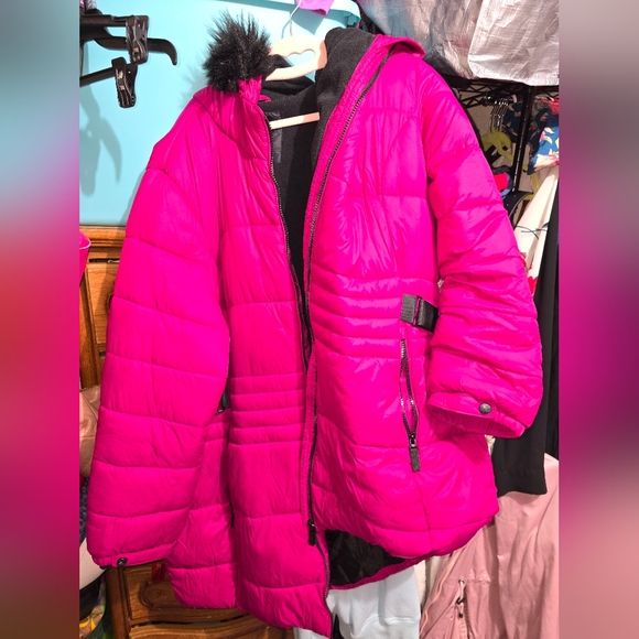Zeroxposure Fuschia Puffer Coat With fur Hood 1x - Picture 1 of 4